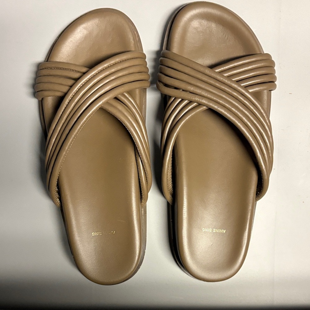 Anine Bing Women's Brown Crisscross Sandals